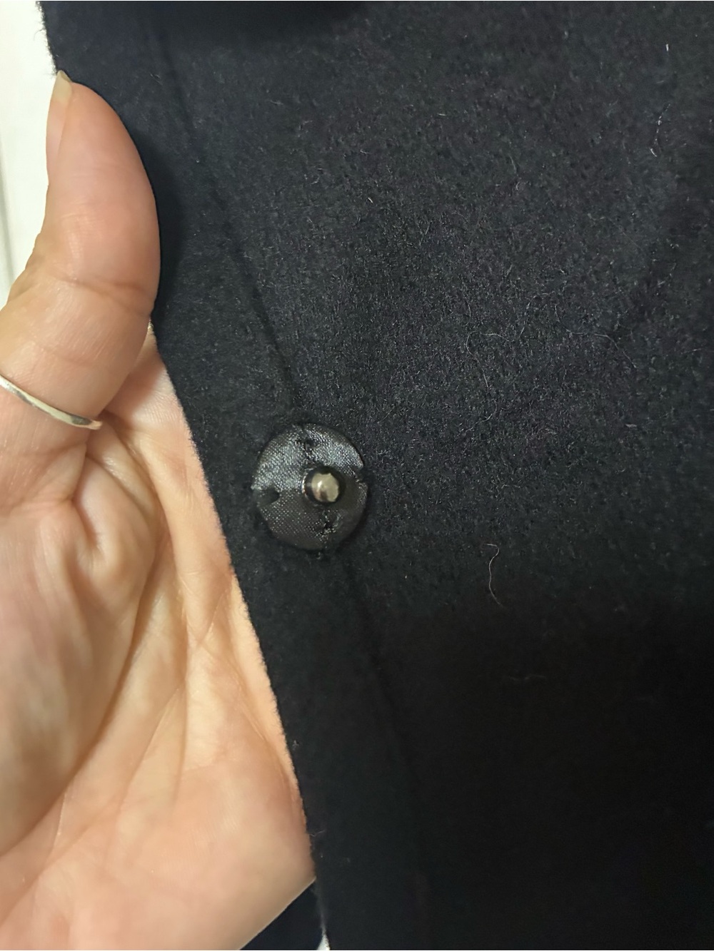 NWT White House Black Market Black Shawl Collar Wool-Blend Wrap Coat w belt - Picture 6 of 10